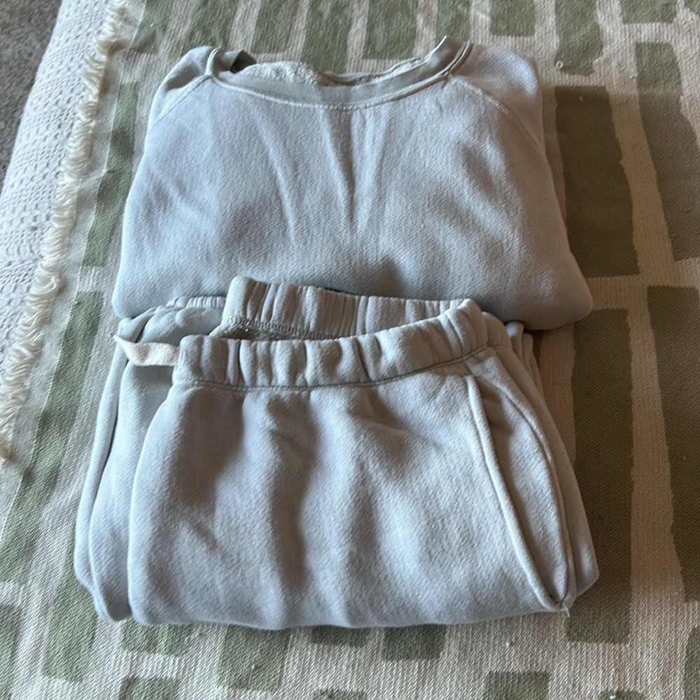 NSF Women's Light Gray Pullover Sweatshirt and Jogger Set